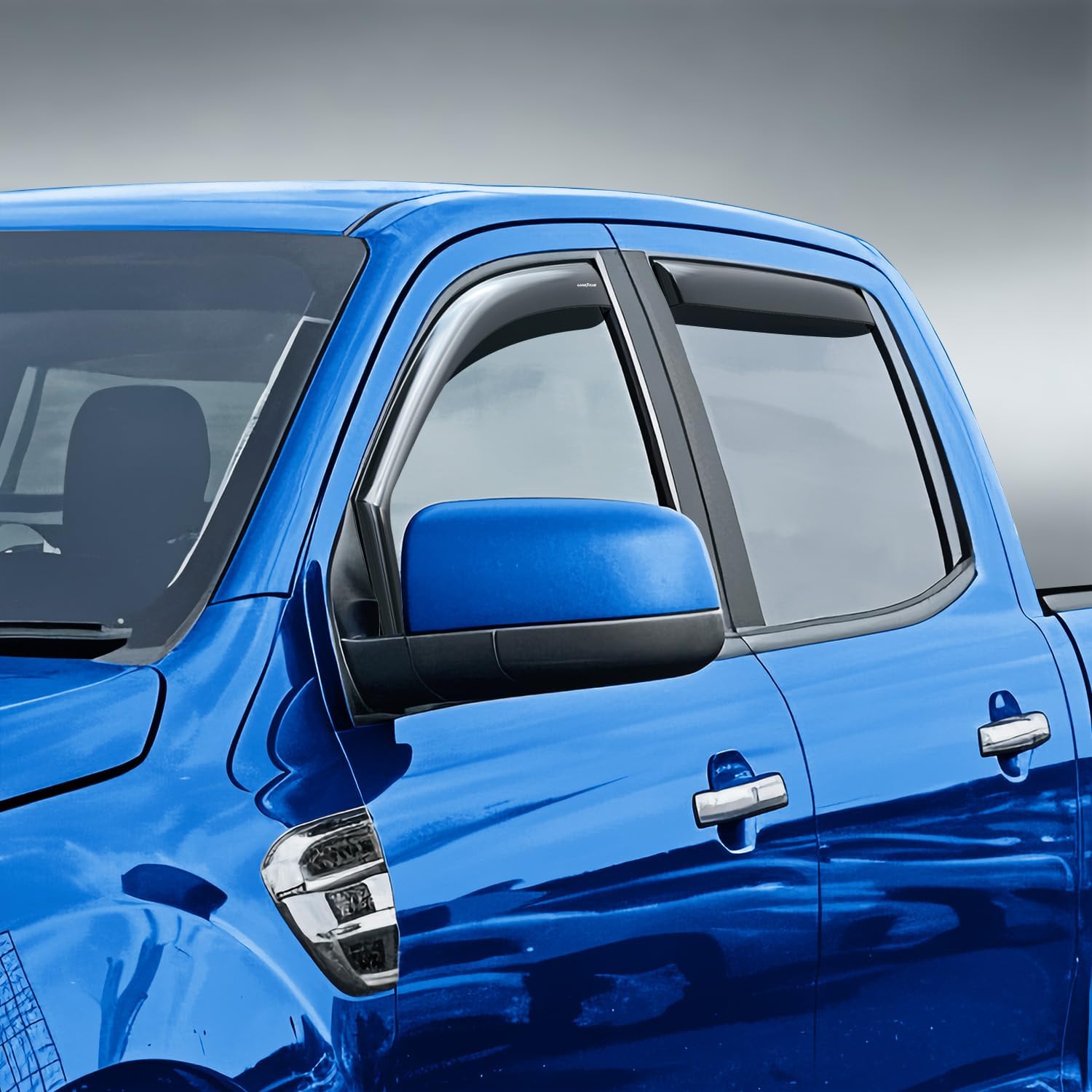 Goodyear Shatterproof in-Channel Window Deflectors for Ford Ranger 2019-2023 SuperCrew, Rain Guards, Window Visors for Cars, Vent Deflector, Car Accessories, 4 pcs - GY003449LP