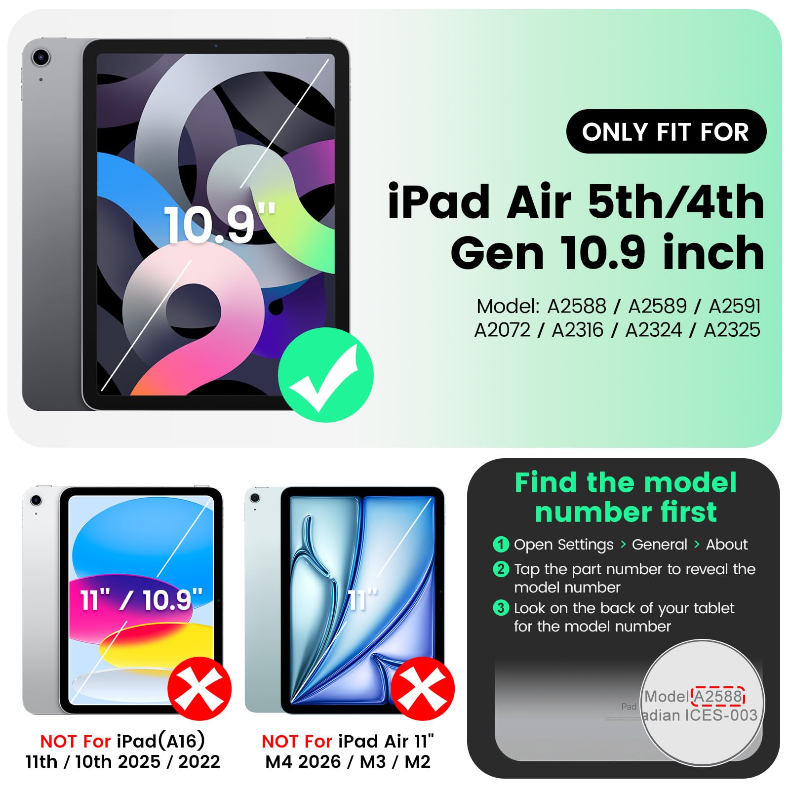 SEYMAC Case for iPad Air 5th/4th Generation 10.9 Inch, Black — Amazon image 2