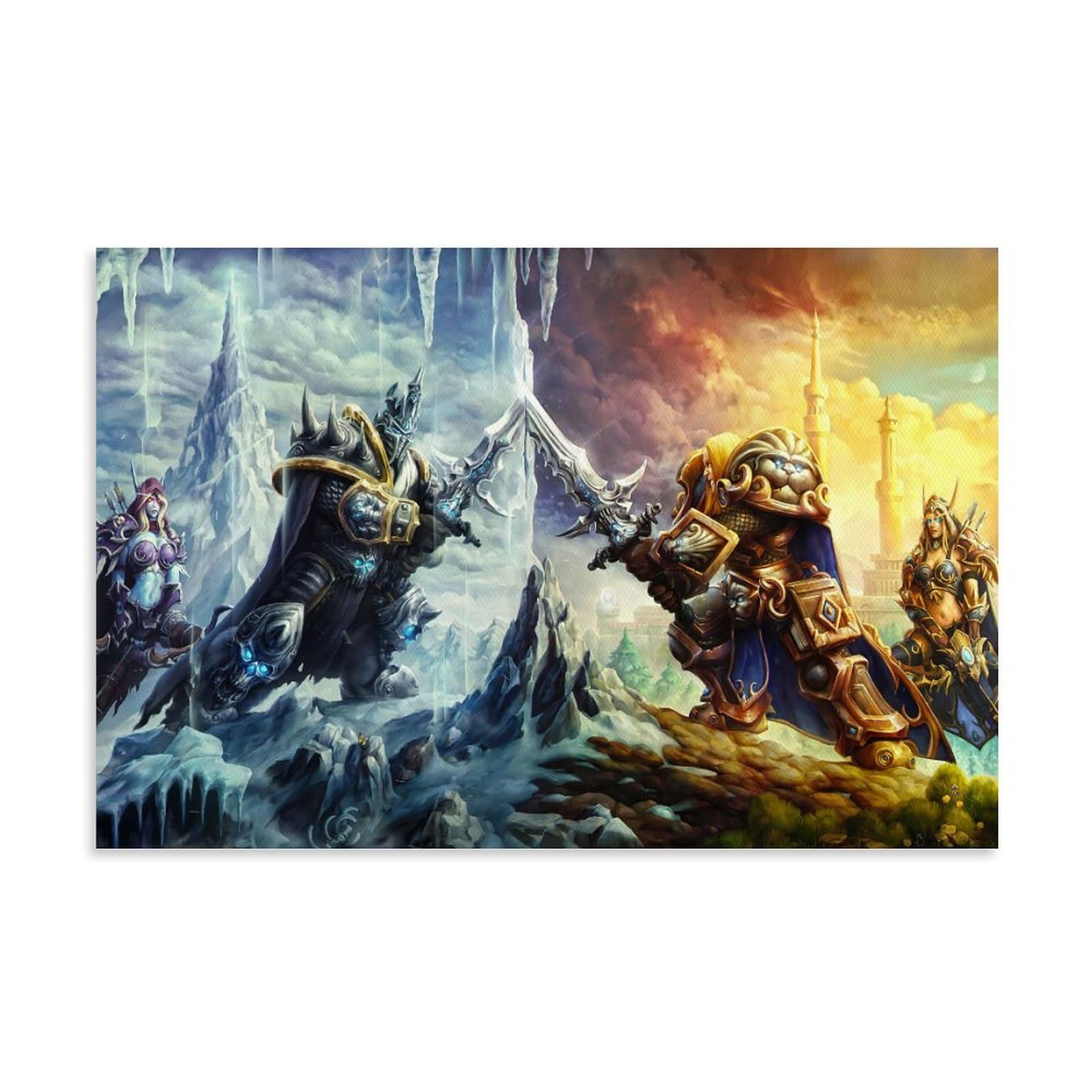 ZAJSGPUR Game World of Warcraft Arthas Lich King Poster Decorative Painting Canvas Wall Posters And Art Picture Print Modern Family Bedroom Decor Posters 08x12inch(20x30cm)