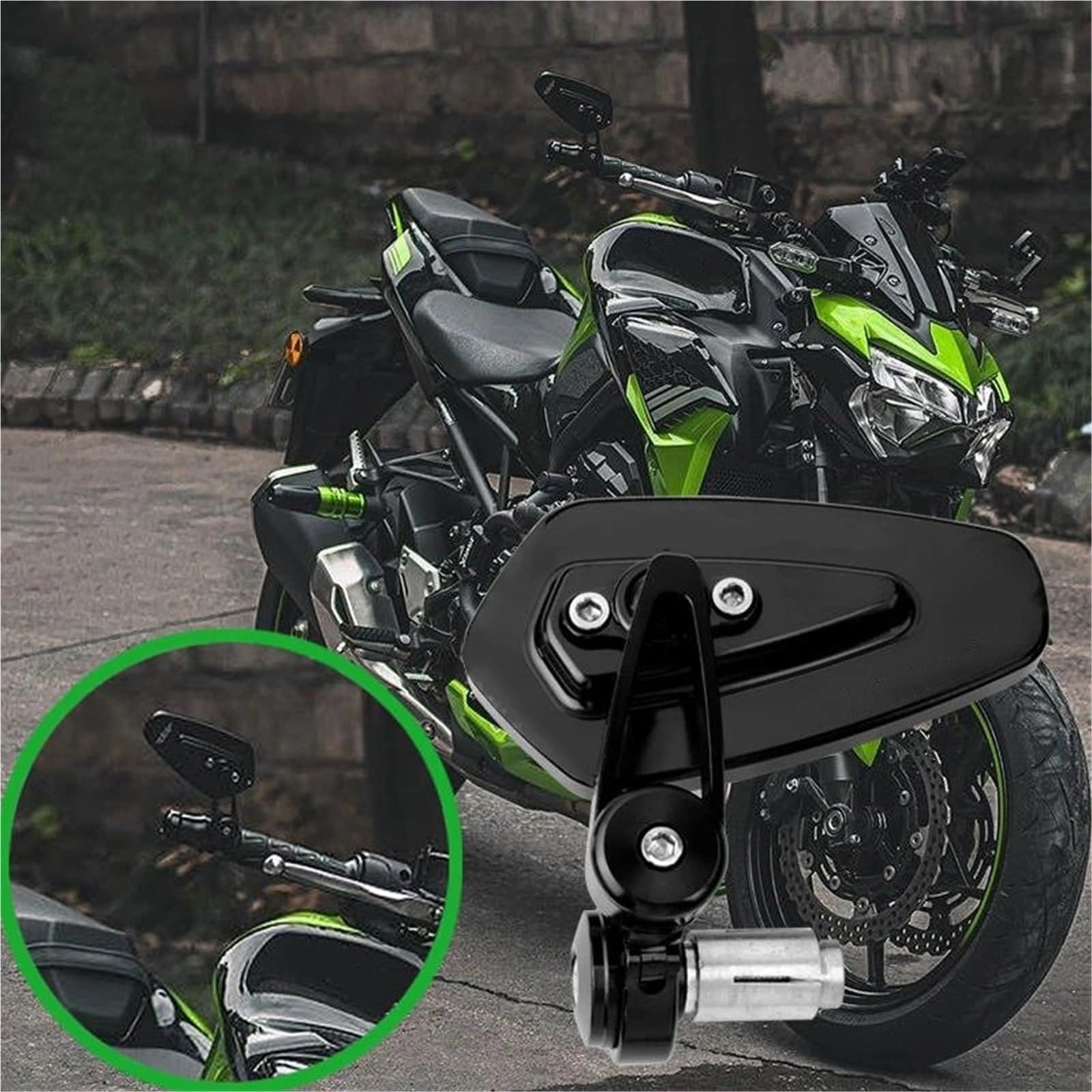 Lusterko boczne 1 para lusterek wstecznych do motocykla, uniwersalne lusterko na koniec kierownicy skutera, pasuje do Kawasaki Z650 Z 650 Lusterko boczne motocykla(B)