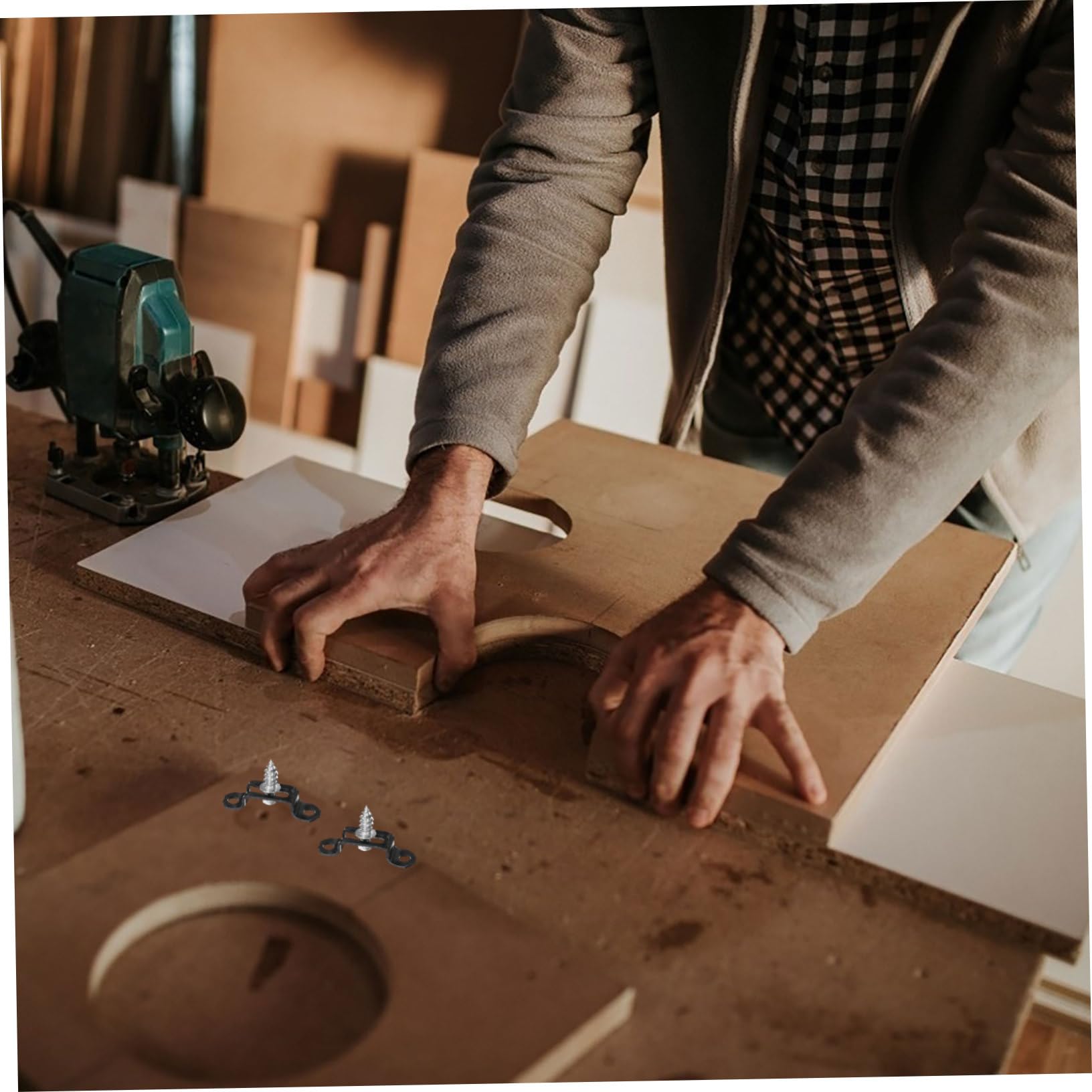 Cabilock 20pcs u Shaped Tube Clamps Stainless Steel Pipe Clamp Set Mother Fastener for Furniture Assembly