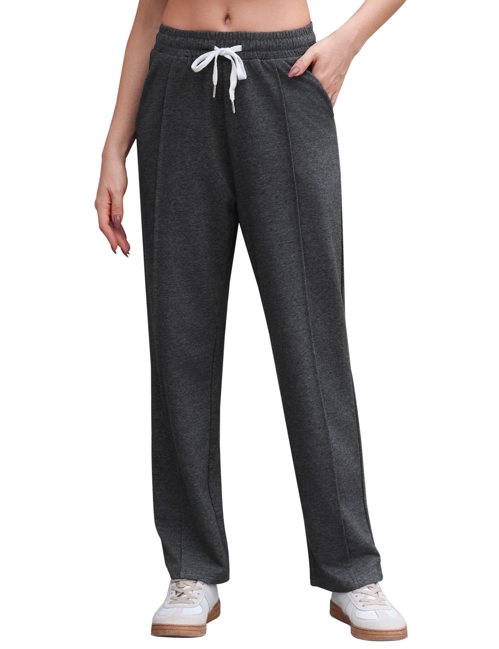 Crewhpo Jogginghose Damen Sporthose Lang Baumwolle Baggy Trainingshose Sweathose High Waist Laufhose Gerade Freizeithose für Jogging Sport Yoga Gym