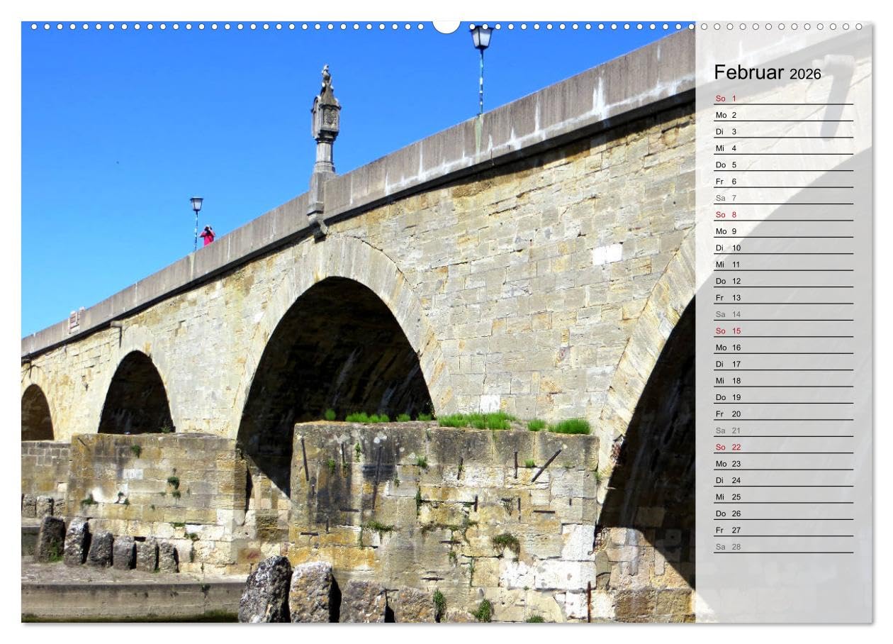 REGENSBURG - Impressionen (Wandkalender 2026 DIN A2 quer), CALVENDO Monatskalender: Stimmungsvolle Bilder einer historischen Stadt (CALVENDO Orte)