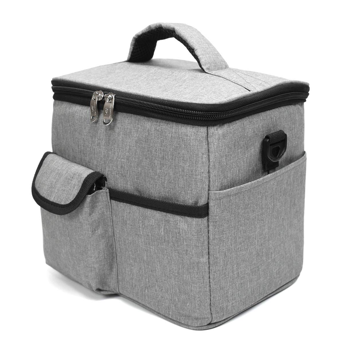ZIIYAN Reusable Drink Carrier for Delivery and Food Delivery Bag, a Insulated Travel Coffee Carrier, Beverage Caddy Bag, Lunch Bag with Handle Shoulder Strap and Removable Dividers (Grey)