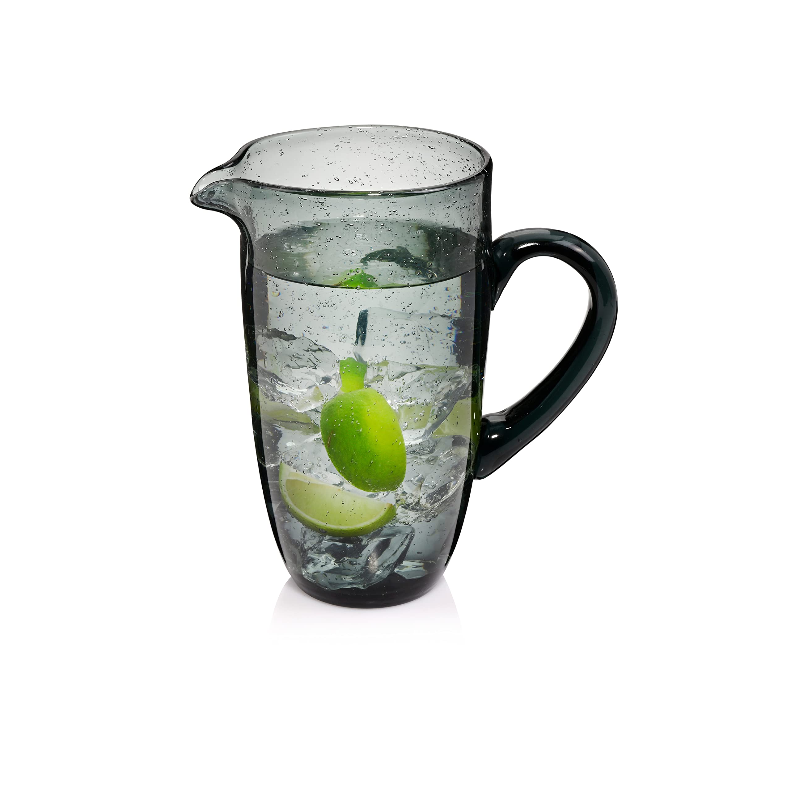 SÄNGER | Wasserkrug London 1,15 L, Glaskaraffe Grau mit Griff, Wasserkaraffe Glas spülmaschinenfest, Krug für Eistee und Wasser, Karaffe, Glaskanne, Wasserflasche Glas transparent | 1150 ml