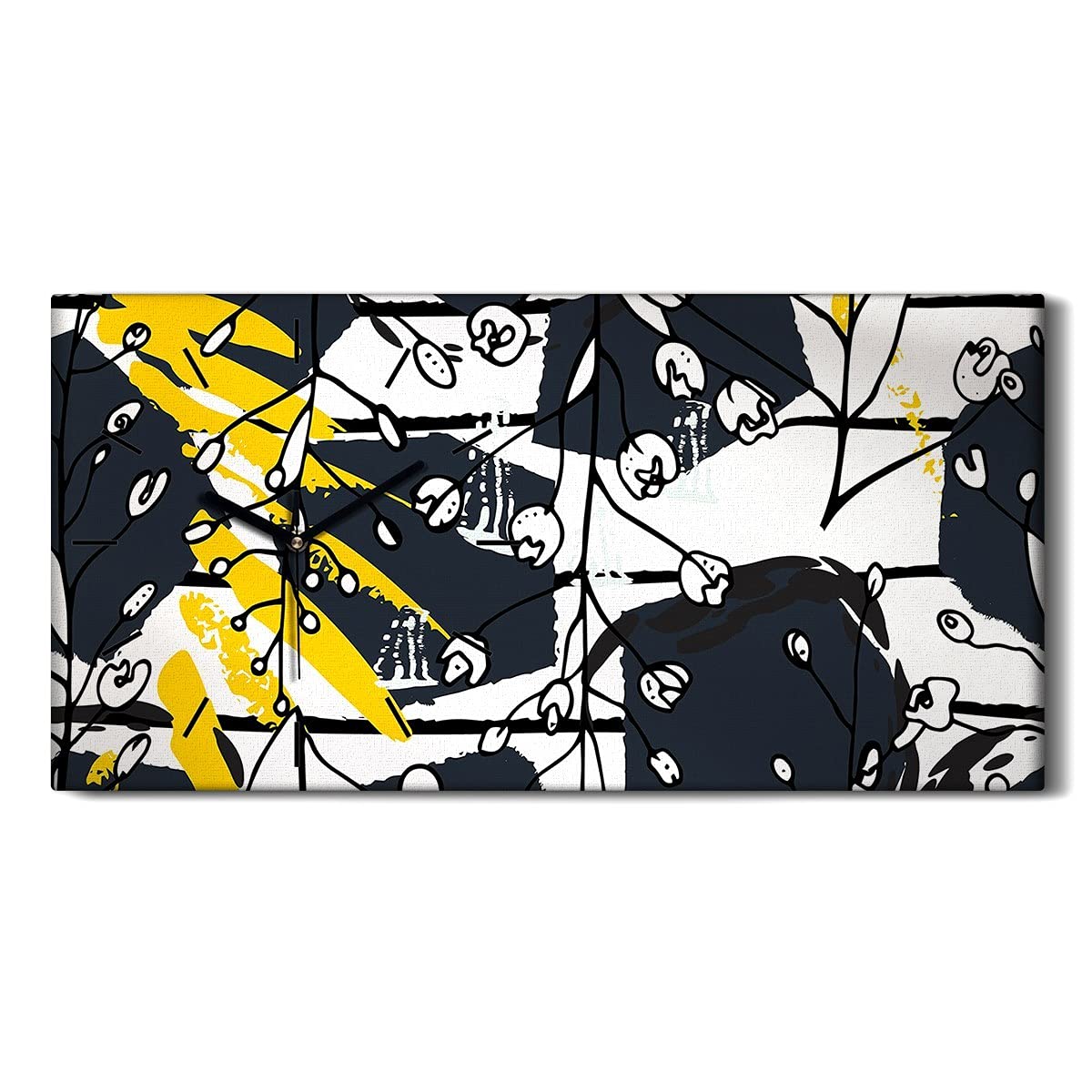 Horloge sur Toile Décoration Chambre et Salon Motif Tropical 60x30cm
