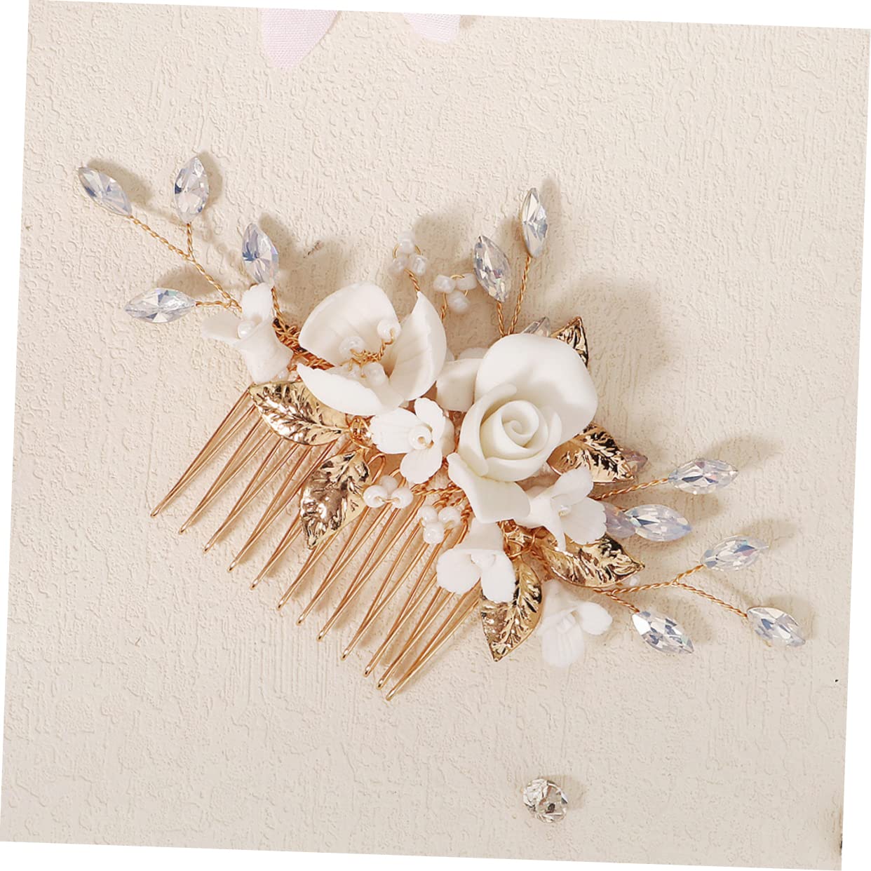 TOPBATHY 5 Piezas Peine De Novia Decoración De Macramé Decoración Del Cabello Para La Boda Peines Para El Cabello Accesorios Nupciales Cerámica Delicado Dama De Honor Horquilla