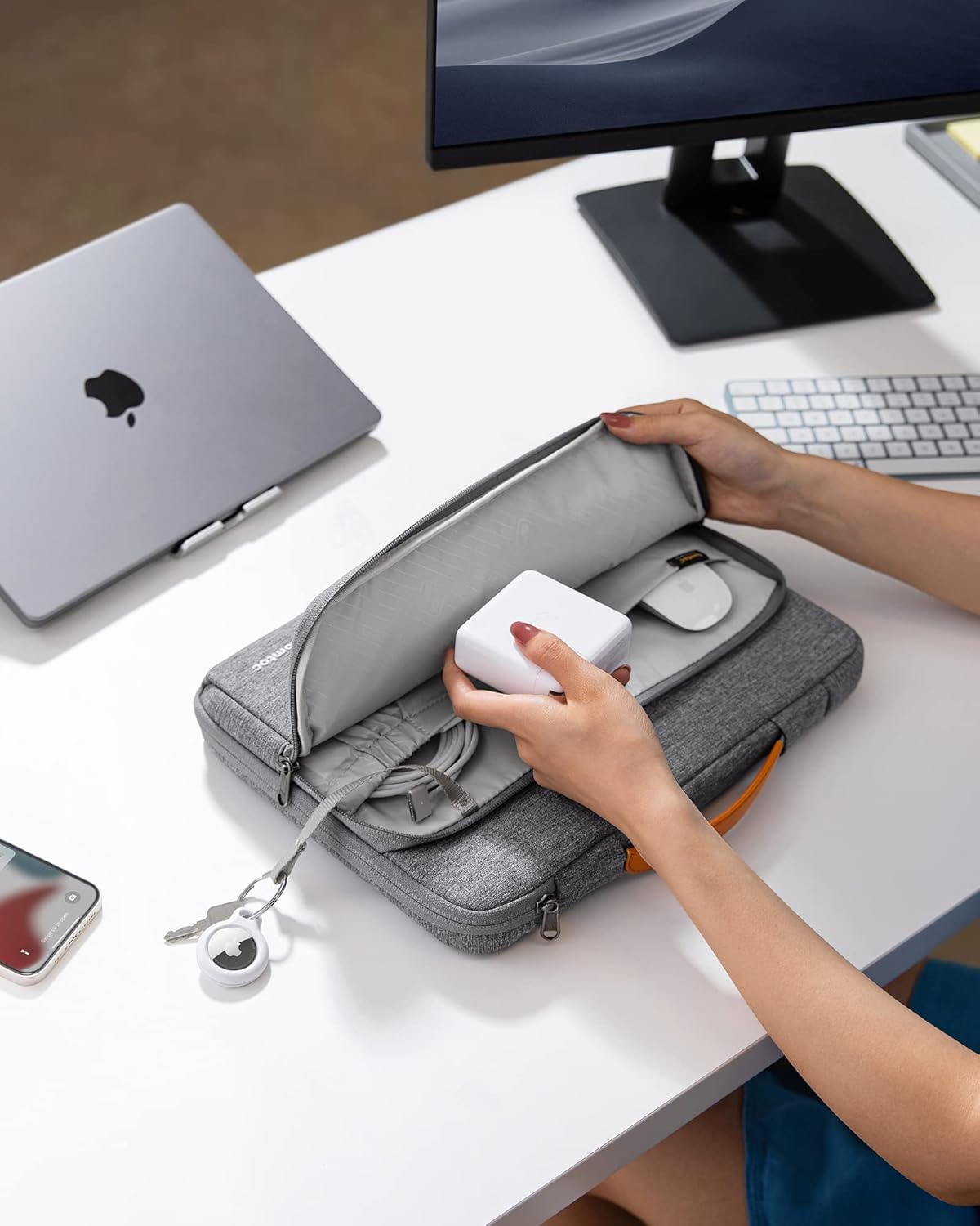 tomtoc 360 Protective Laptop Carrying Case for 2025 13-inch MacBook Air M4/A3240 M3/A3113 M2/A2681 M1/A2337, MacBook Pro M2/A2686 M1/A2337, iPad Pro M4 & iPad Air M3, Water-Resistant Laptop Bag - Image 8