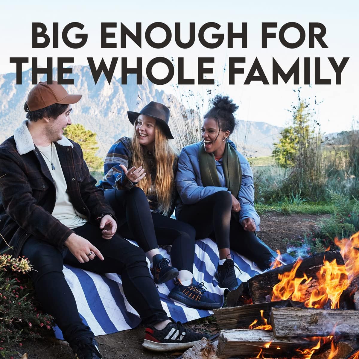 Dock & Bay Picnic Blanket - Quick Dry & Water Resistant - 100% Recycled Materials - Large (66x66) - Whitsunday Blue