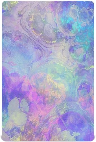 Kigai Fitted Crib Sheet for Boys & Girls Iridescent Soft Breathable Unisex Baby Sheets for Standard Crib and Toddler Mattresses 39 x 27 in