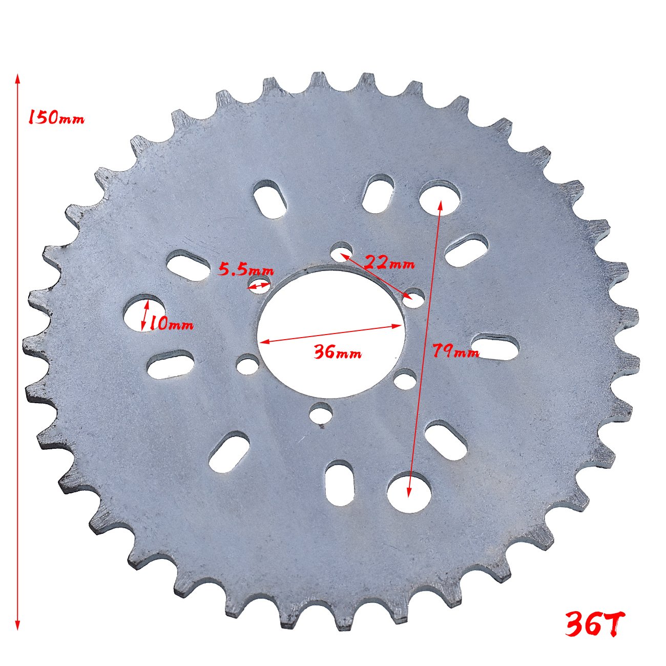 36 Teeth Flat Sprocket With 9 Hole Adapter Mount Rear Chain - Foto 3