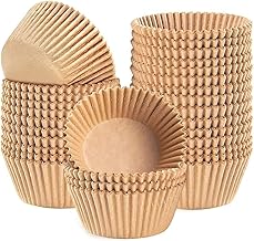 MILAODE Standard Natural Cupcake Liners Non-Stick Standard Muffin Liners Greaseproof Paper Baking Cups,Cupcake Wrappers