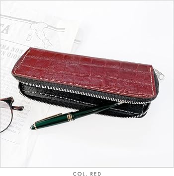 Amazon.co.jp: 本革 ラウンド型 ペンケース 薄型 コンパクト スリム