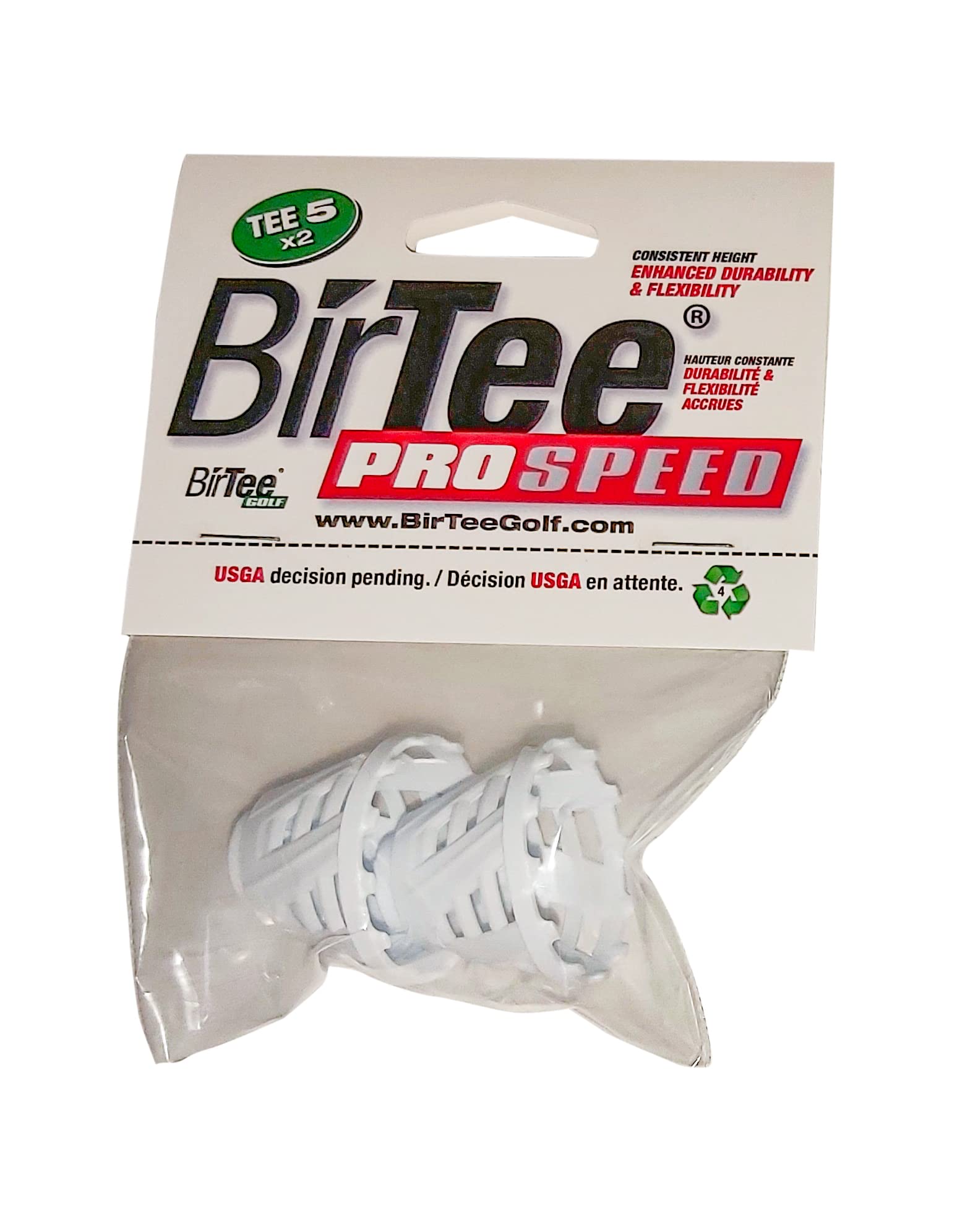 'BirTee Pro Golf Tees - Size #1 (1/4'') Individual Size Packs - 4 Tees Per Pack. Winter/Mat/Simulator Tees'
