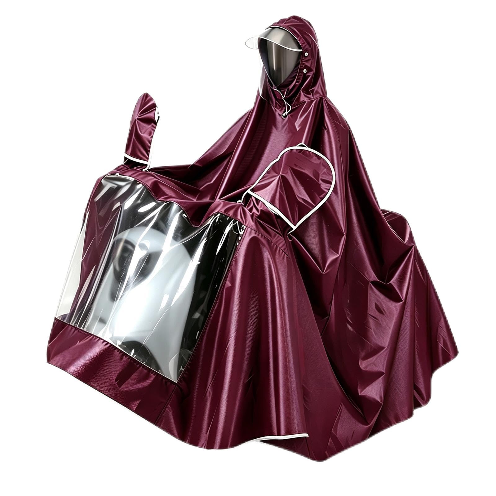 Poncho Surdimensionné Allongé pour Moto et VéLo ÉLectrique | pour VéLos ÉLectriques, ÉTanche, Unisexe, Double Place, Bandes RéFléChissantes pour Une SéCurité Accrue La Nuit