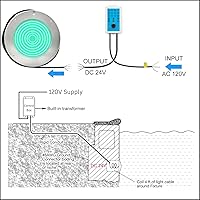 Vista 5 de Luces de piscina para piscina enterrada, luz LED grande de 10 pulgadas para piscina enterrada multicolor con cable de 50 pies para nicho húmedo