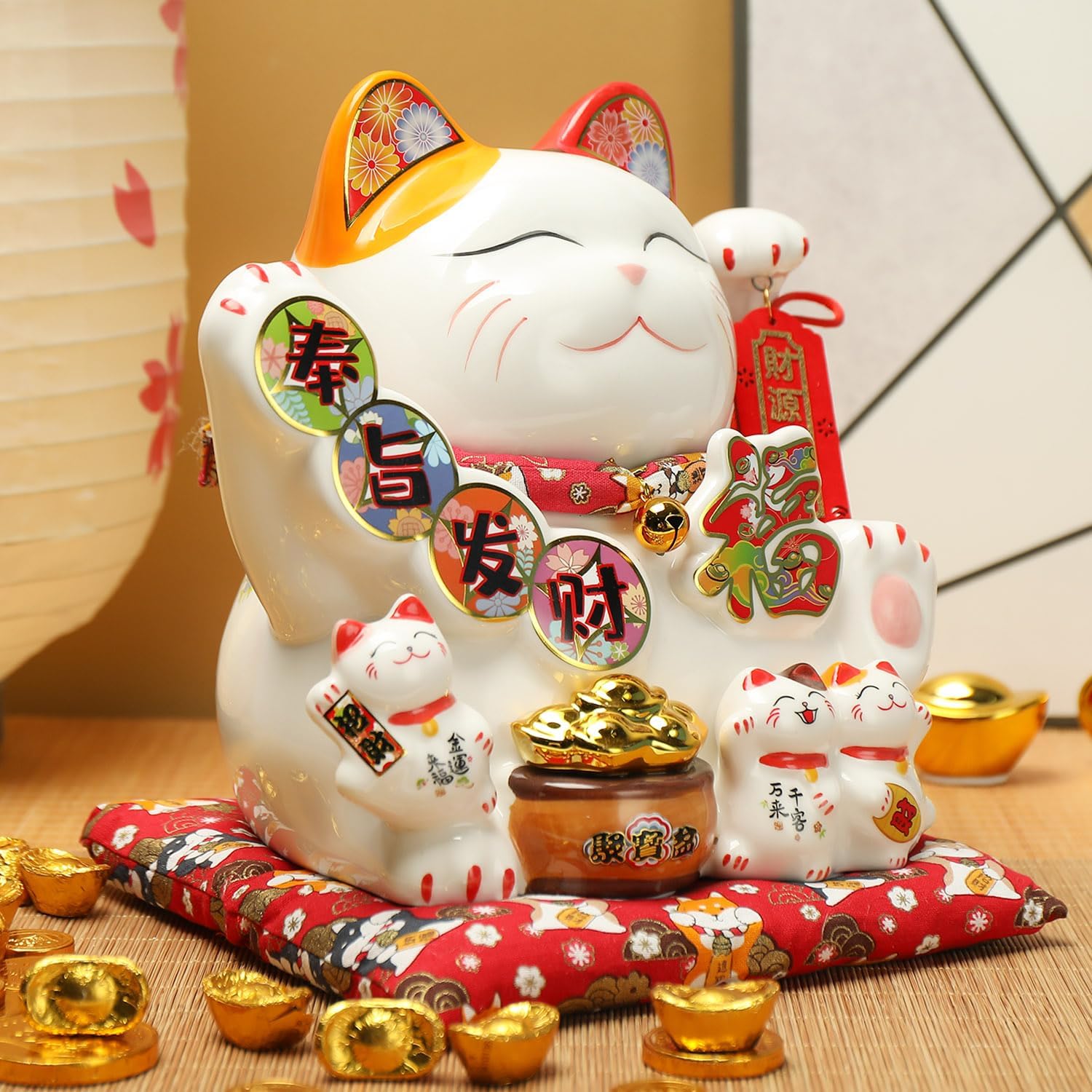 招き猫 まねきねこ 鉄器 鈴 福猫 福 来福 置物 オブジェ インテリア