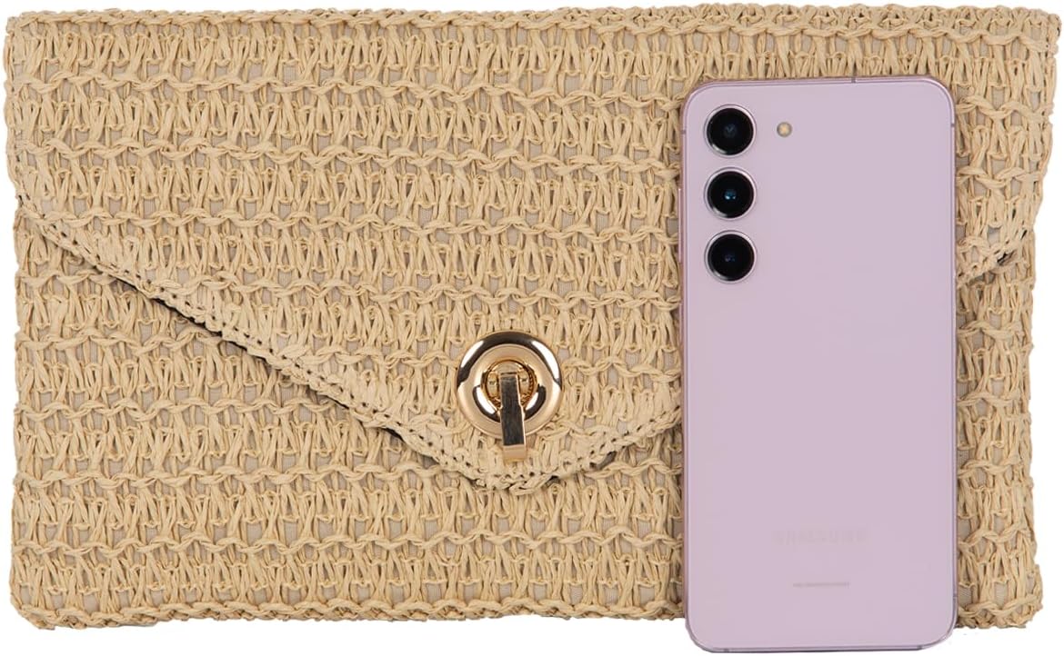 JNB Natural Straw Clutch