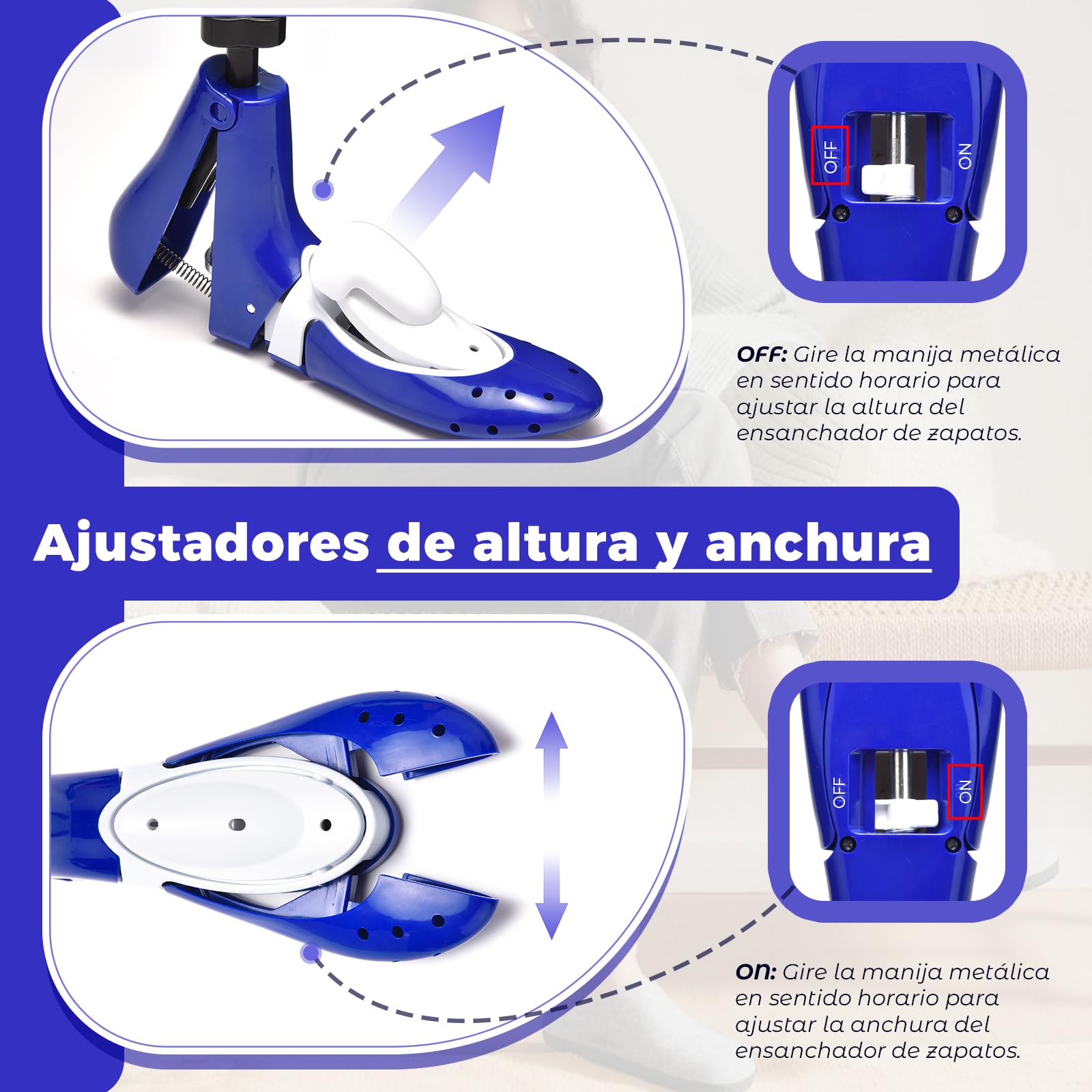 Hormas para Zapatos Hombre Mujer — Ensanchador de Zapatos Regulables en Tres Direcciones