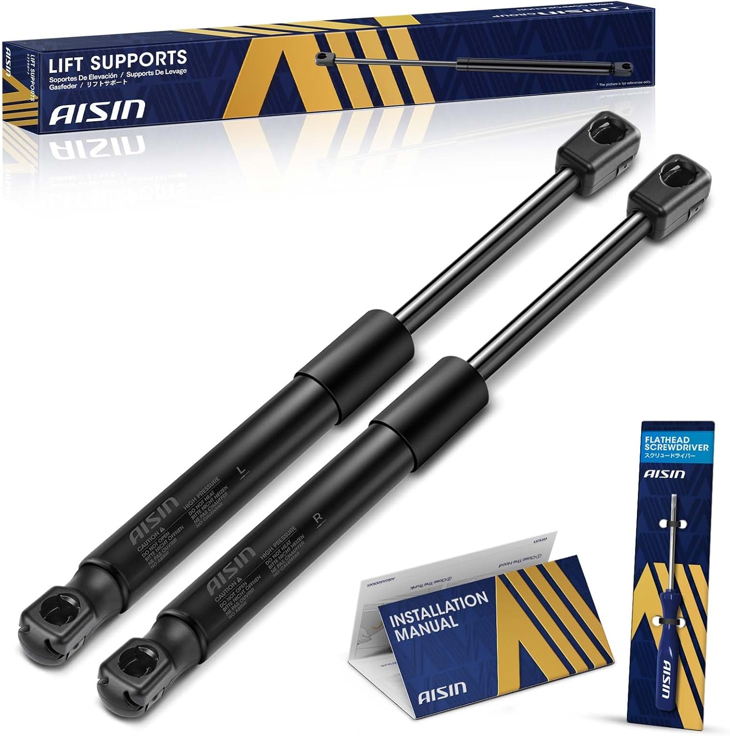 AISIN AFTERMARKET GASVG-00118 Front Hood Lift Supports Shock Struts - Compatible with Audi A8 Quattro 2011-2017, S8 2013-2017 - Set of 2