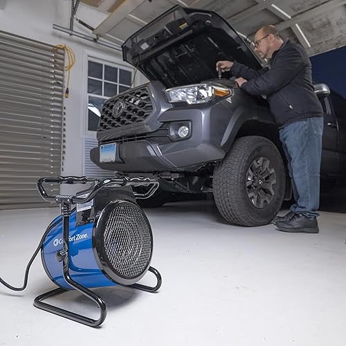 Miniatura 10 de Comfort Zone Garaje industrial portátil eléctrico de 3,600 W, 240 V, calentador de espacio de taller, NEMA 6-20R, cuerpo de acero con ángulo de