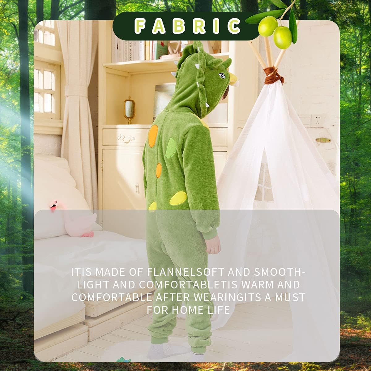 COSUSKET Kids Snug Fit Flannel Brown Bear Costume Animal Onesie Pajamas for Boys Girls Gifts - Image 5