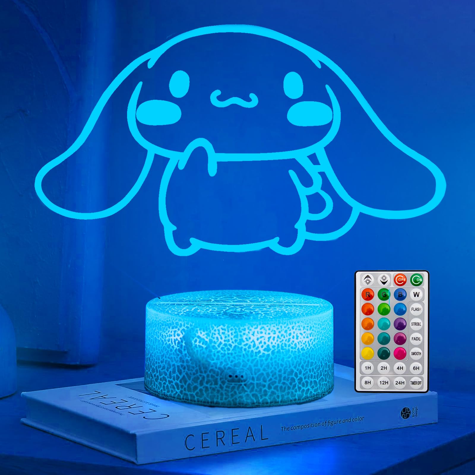 KIEAL 16 Colors Cartoon Night Light, Anime Character Change Decor