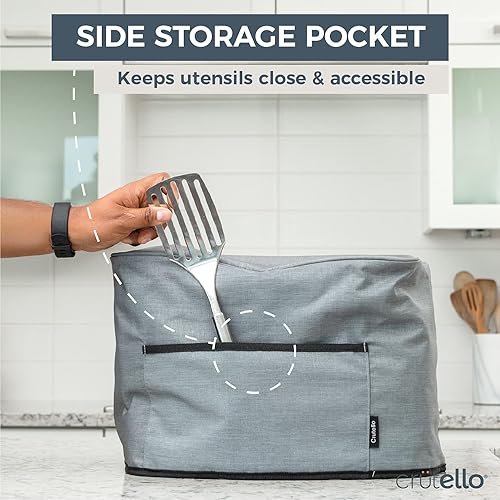 Miniatura 5 de Crutello Cubierta para parrilla interior con bolsillos de almacenamiento compatible con parrillas de interior Ninja Foodi, cubiertas antipolvo para