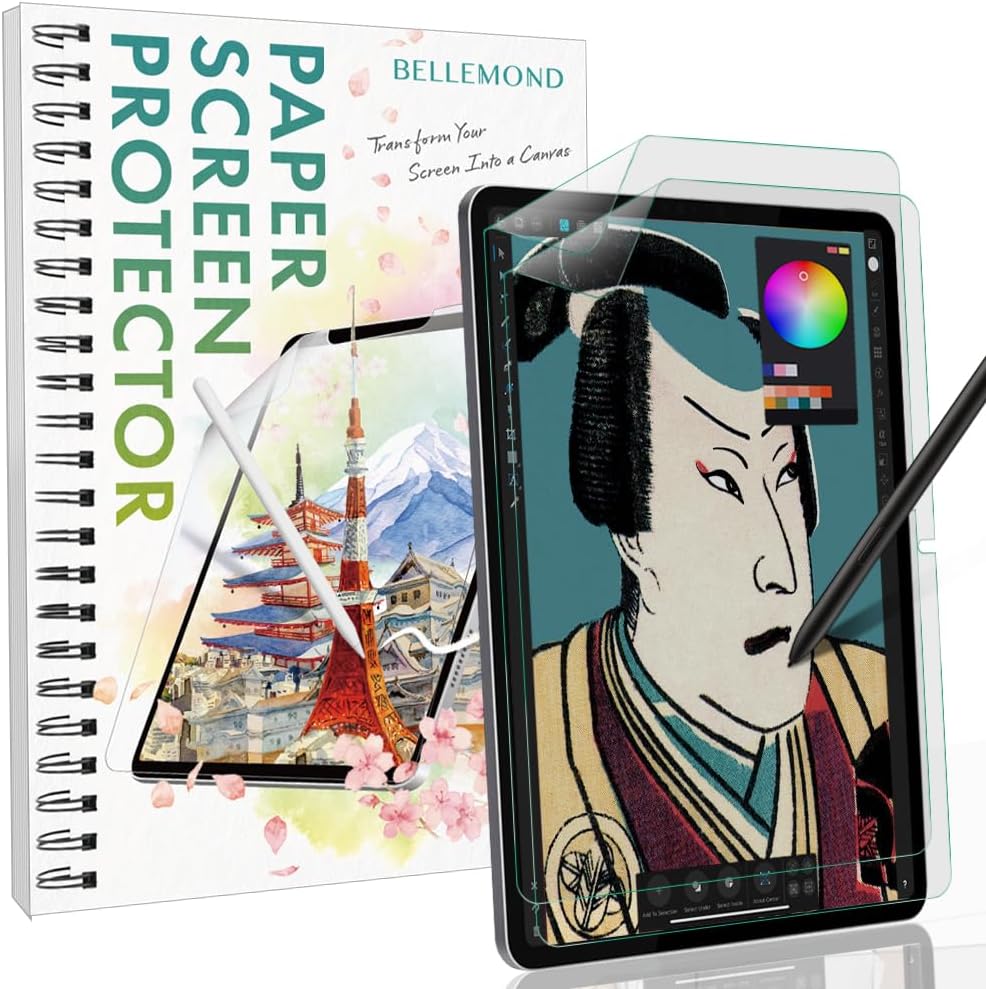BELLEMOND | Original Made in Japan Paper Screen Protector for Samsung Galaxy Tab S11 / S9 / S8 (11") & S10 Lite / S10 FE / S9 FE (10.9") | Matte PET Film For Writing, Drawing & Note-Taking | 2 Set