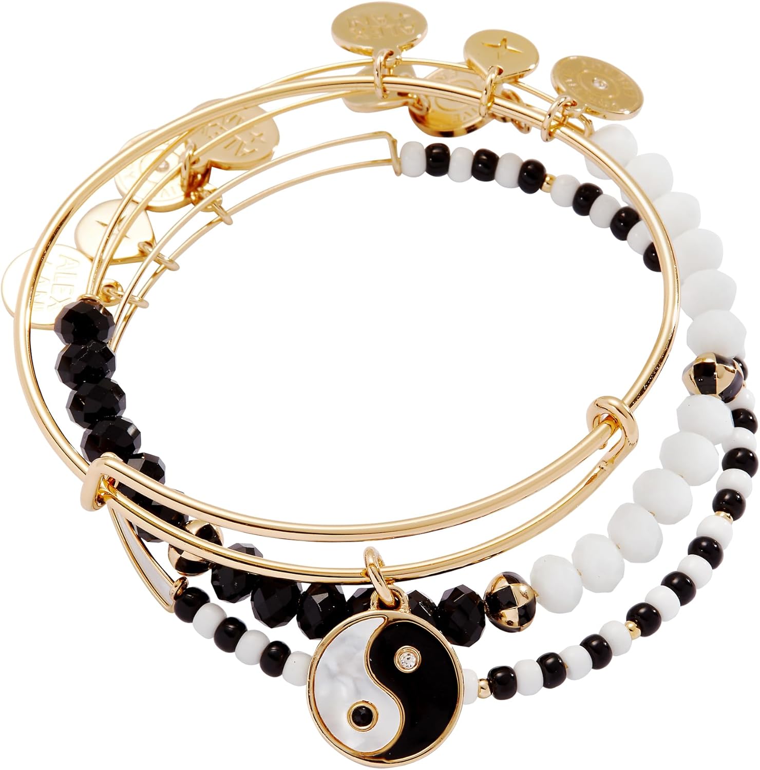 Alex and Ani Mother of Pearl Yin Yang Bangles Set of 3