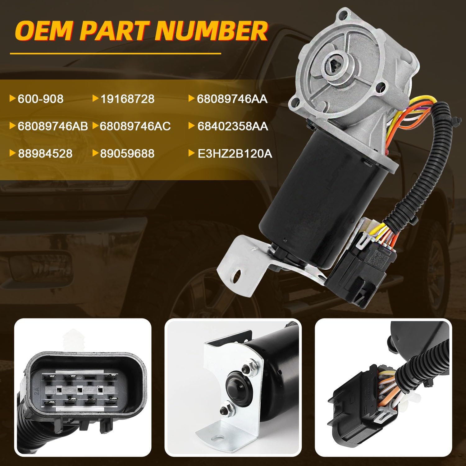 600-908 4WD Transfer Case Motor Compatible with Ram 1500/2500/3500/4500/5500,for Chevrolet Silverado/Suburban 1500 2003-2005,for Escalade/Yukon/Sierra 1500 2003-2005,19168728 68089746AA