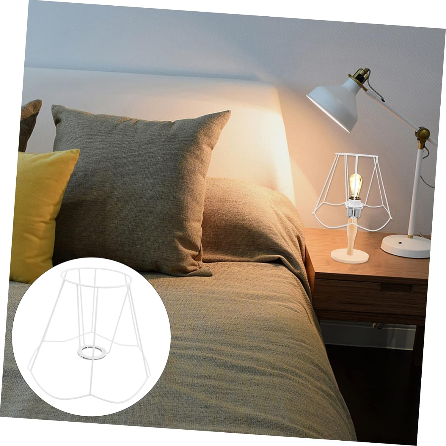 VOSAREA Table Lamp Shade Frame for Projects Socket Frame Easy to Use Versatile Design for Table Floor and Pendant Lamps for Home Decor