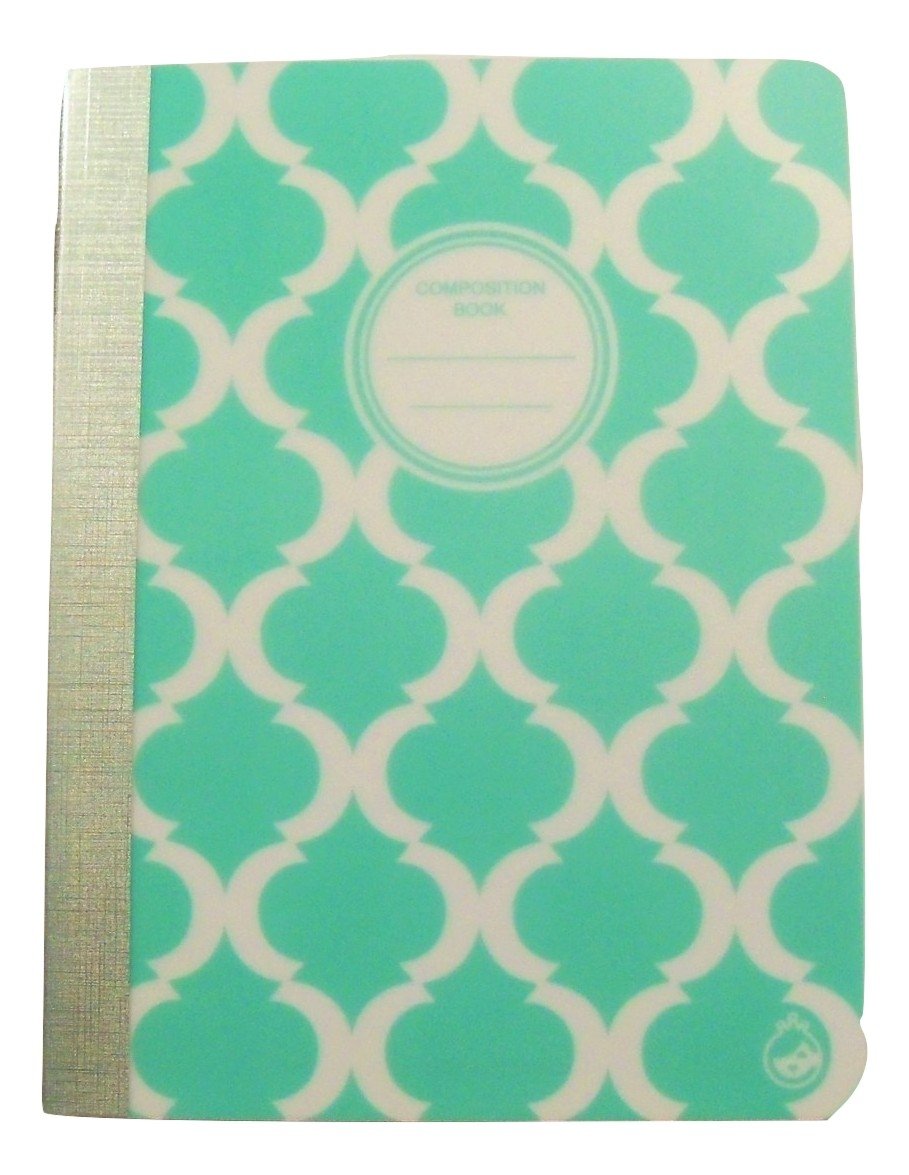 Studio C Carolina Pad College Ruled Poly Cover Composition Book ~ Pattern Play (Green and White Design; 7.5 x 9.75; 100 Sheets, 200 Pages) Toy
