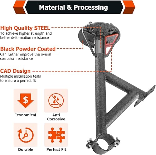 Miniatura 2 de WeiSen Soporte de soporte para neumáticos de repuesto con 4 tuercas de rueda, se adapta a soportes de neumáticos de repuesto de hasta 34 pulgadas,