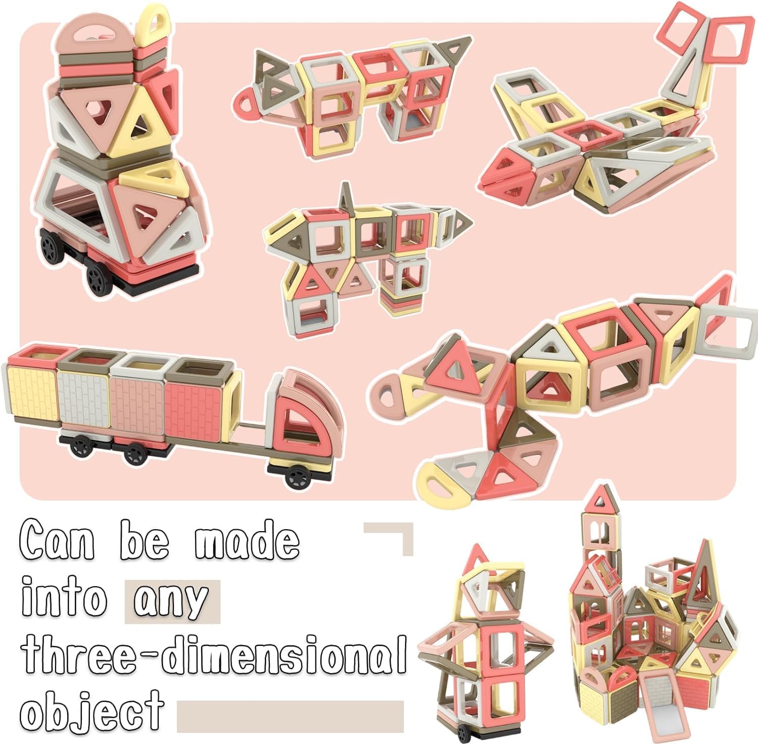 ASOK 149 Piece Magnetic Blocks Building Tiles Educational Construction Toy Set STEM Playset for 3 4 5 6 7 Years Old Boys Girls Gifts - Image 4