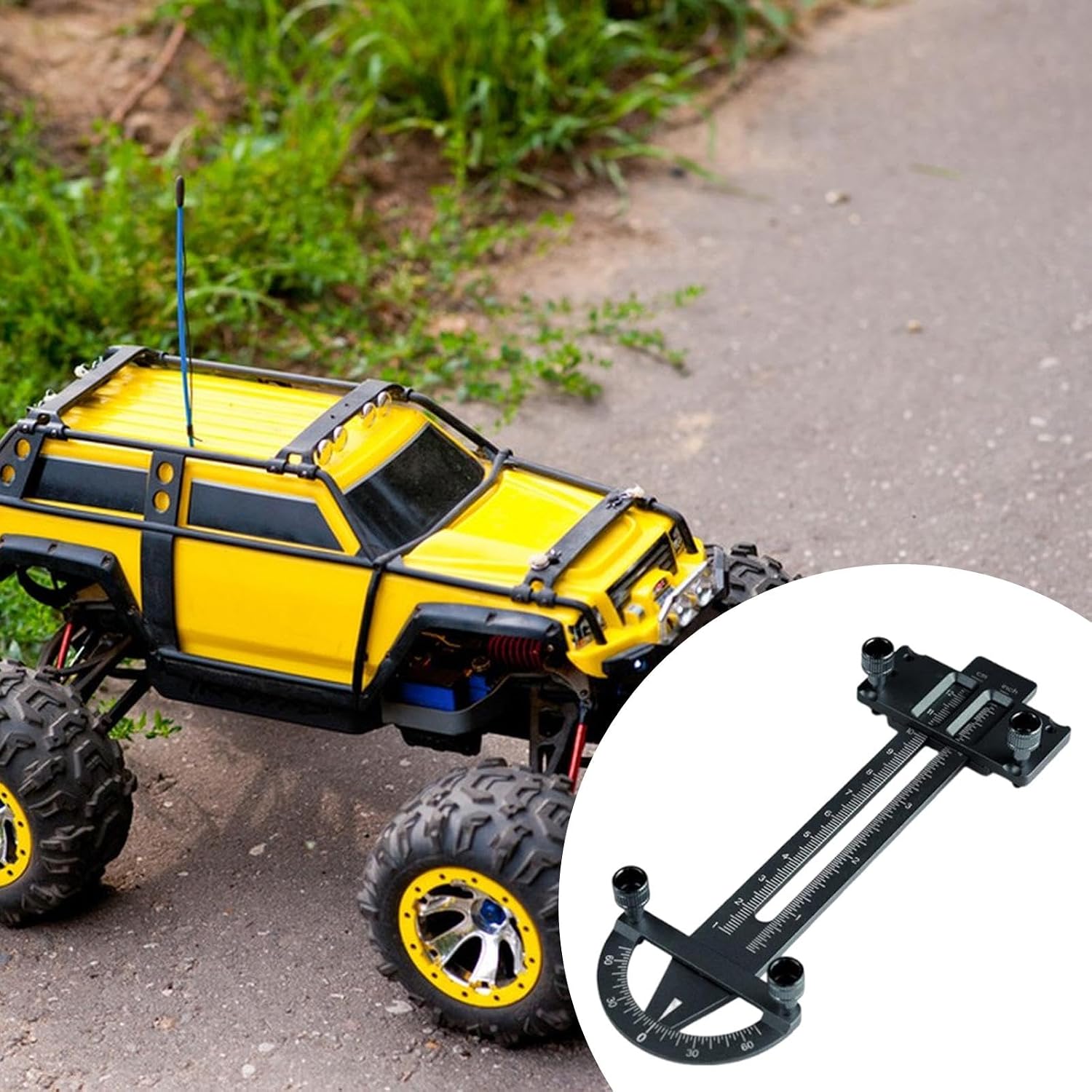 Simhoa RC Absorber Measuring Tool RC Car Set up Tools Adjustable Sturdy Shock Absorber Measurement Tool Model Car Accessories, Black