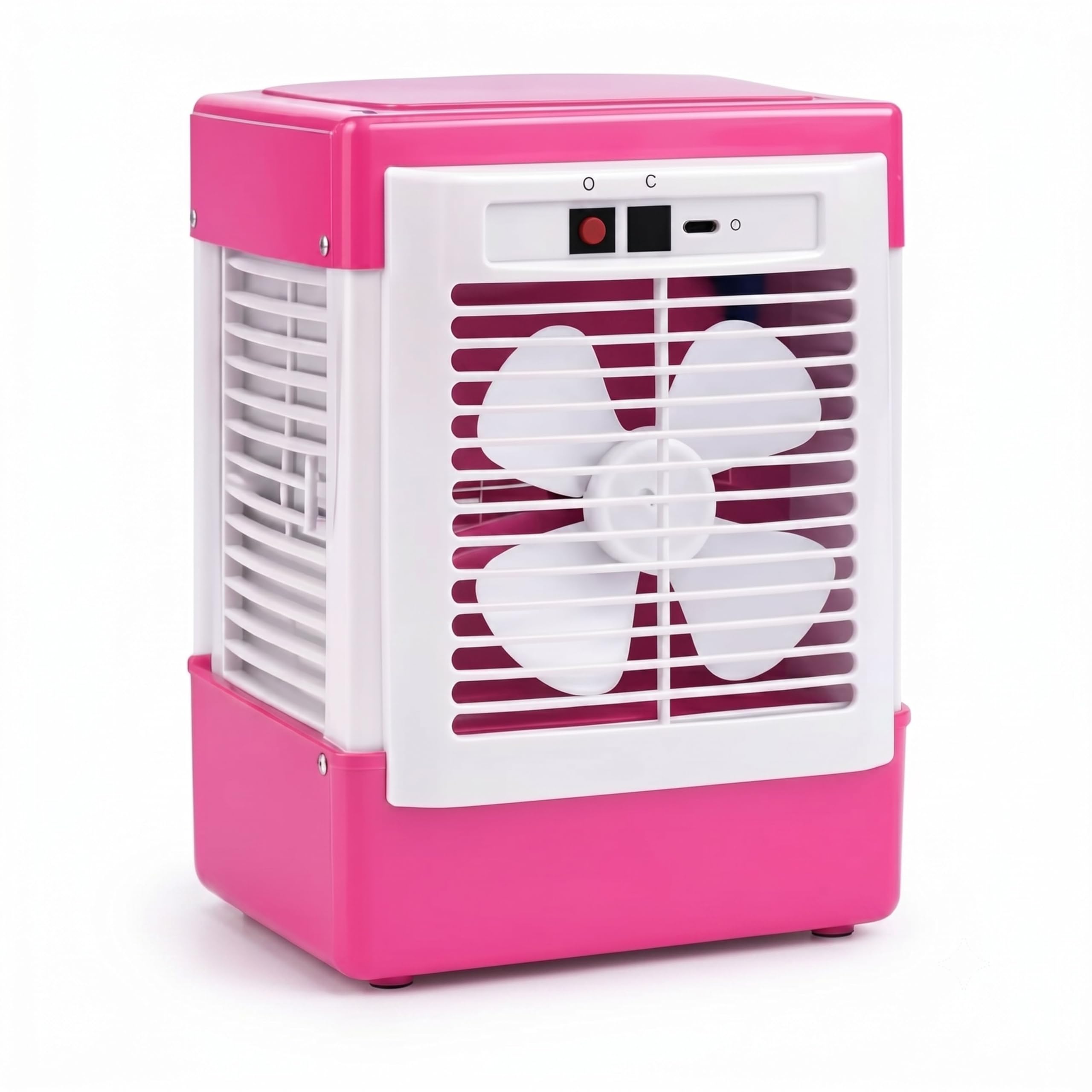 Drumstone Rechargeable Personal Air Cooler with USB Charging, Portable Mini Cooling Fan with Dual Speed Control, Compact Desktop Cooler for Bedroom, Office, Study Table, Travel & Outdoor Use (Pink)-image-35