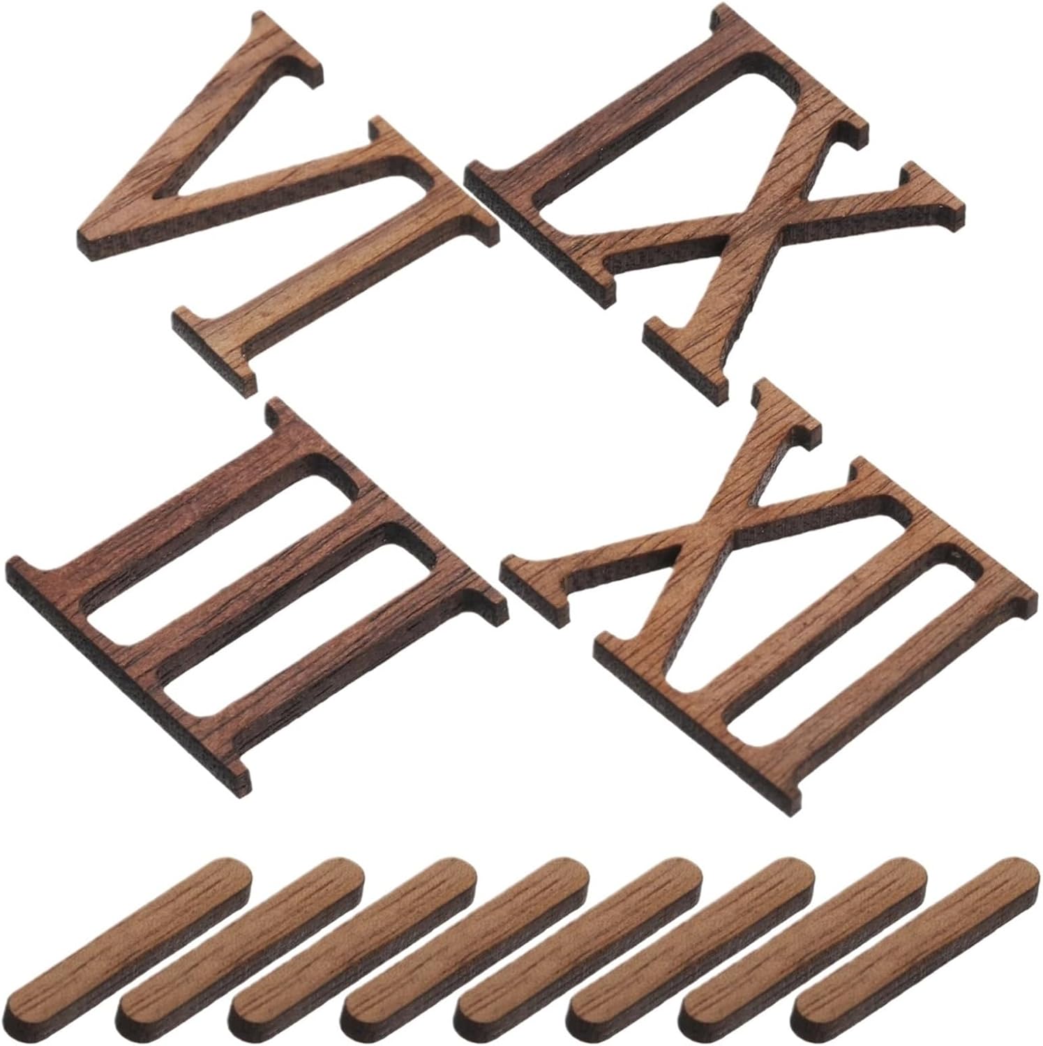 Dnyucen 5 Set Wooden Numeral Wall Clock Kit Self Adhesive Frameless Decorative Numbers