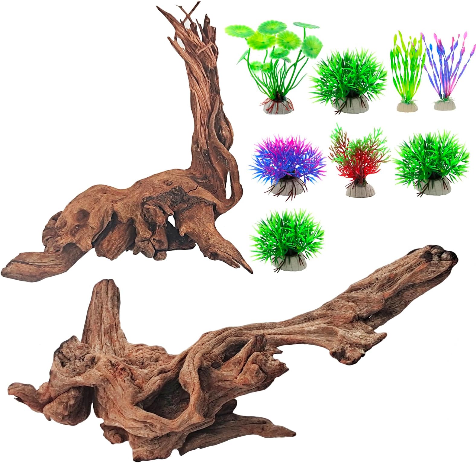 Aucks Natural Large Driftwood for Fish Tank Decoration,12