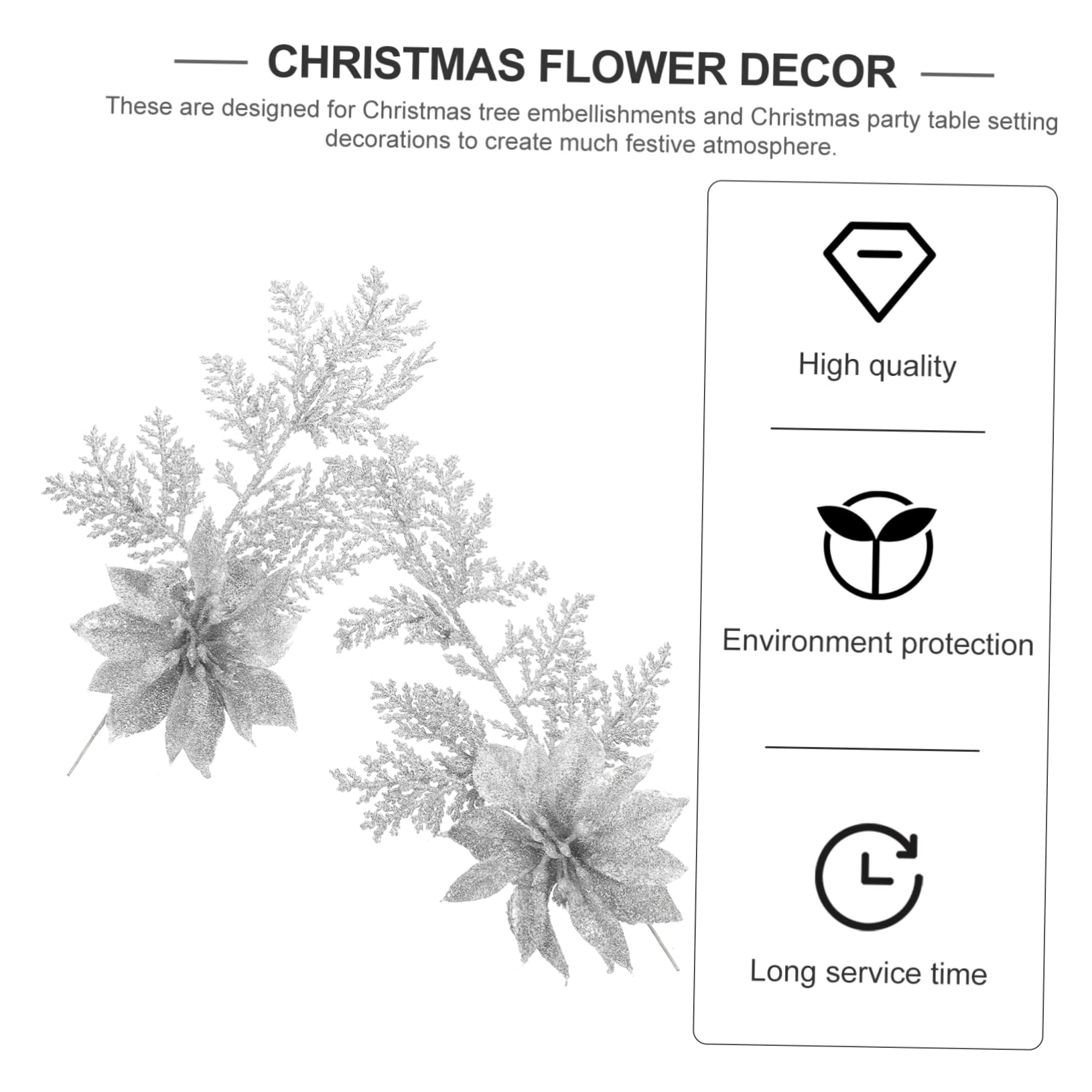 Cabilock 3 Set Di Rami Di Pino Di Natale Decorazione Floreale Artificiale Ghirlanda Glitterata Accessorio Per Albero Di Natale Ciondolo Per Arredamento Per La Casa 6 Pezzi*3
