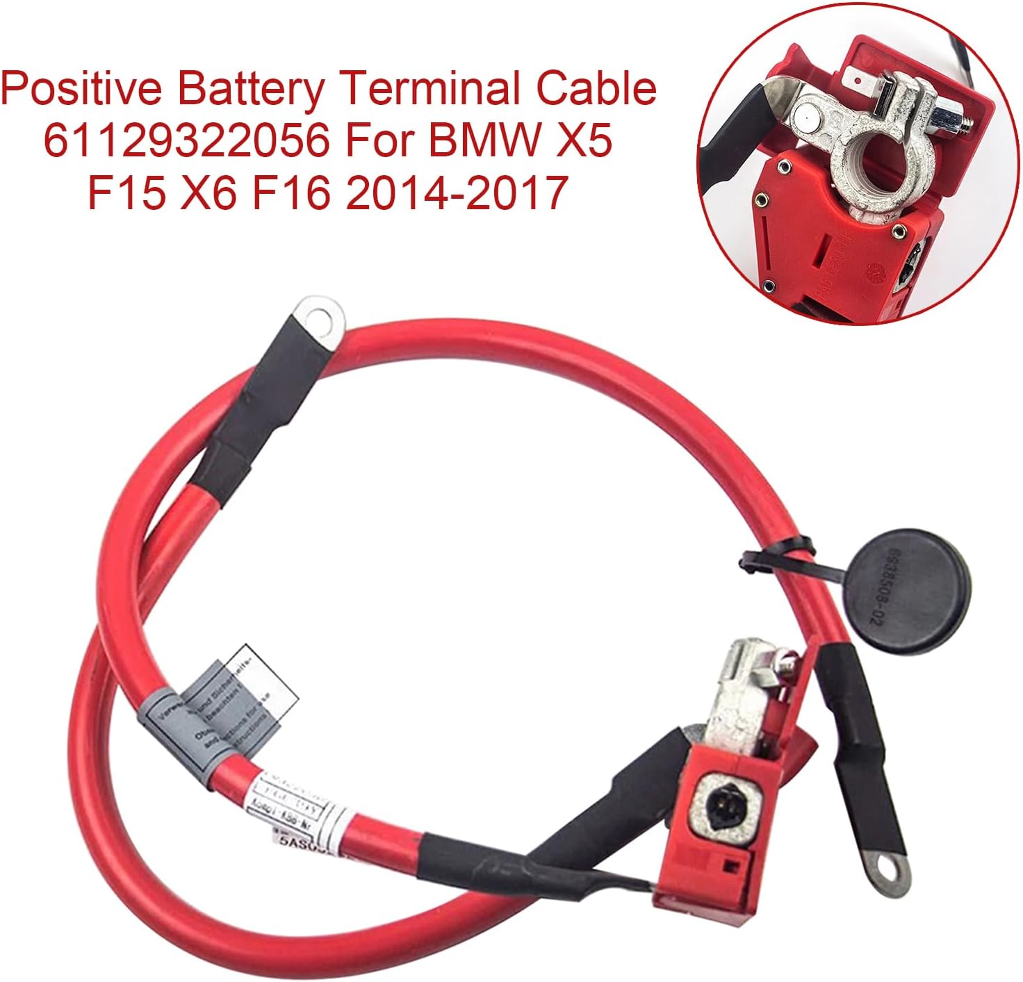 Areyourshop Positive Battery Terminal Cable 61129322056 for BMW X5 F15 2013-2018 & for BMW X6 F16 2014-2018 Selet Models, OEM Battery Power Cable Replacement, Direct Fit Wire Harness