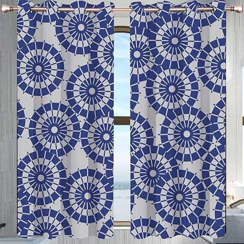 Miniatura 1 de Cortinas opacas de papel japonés con patrón de paraguas para sala de estar, 2 paneles, cortinas opacas de cocina, 63 pulgadas de ancho x 80 pulgadas