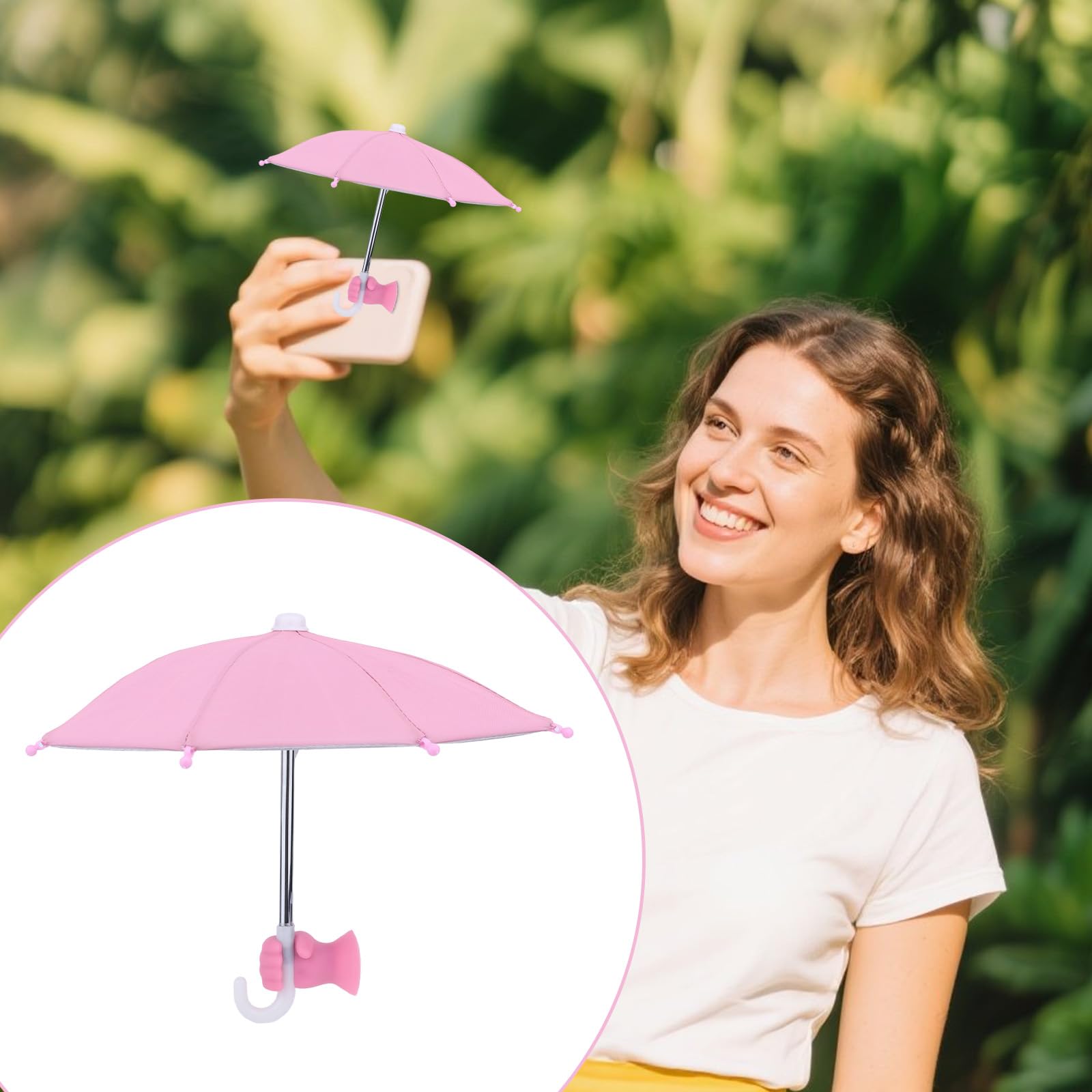 lasuroa Parasol na Telefon Komórkowy, Miniaturowy Parasol Przeciwsłoneczny Telefon z Uchwytem Przyssawkę Przenośna Osłona Przeciwsłoneczna do Zewnętrznych Urządzeń z Ekranem Telefonu Komórkowego