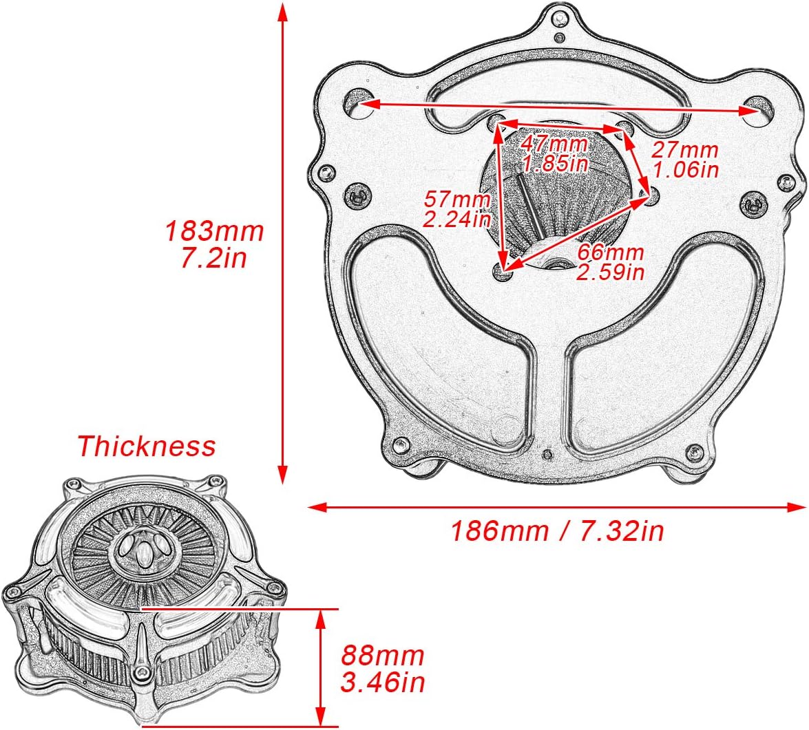 Motorcycle CNC Air Filter Air Cleaner Intake System Cleaner