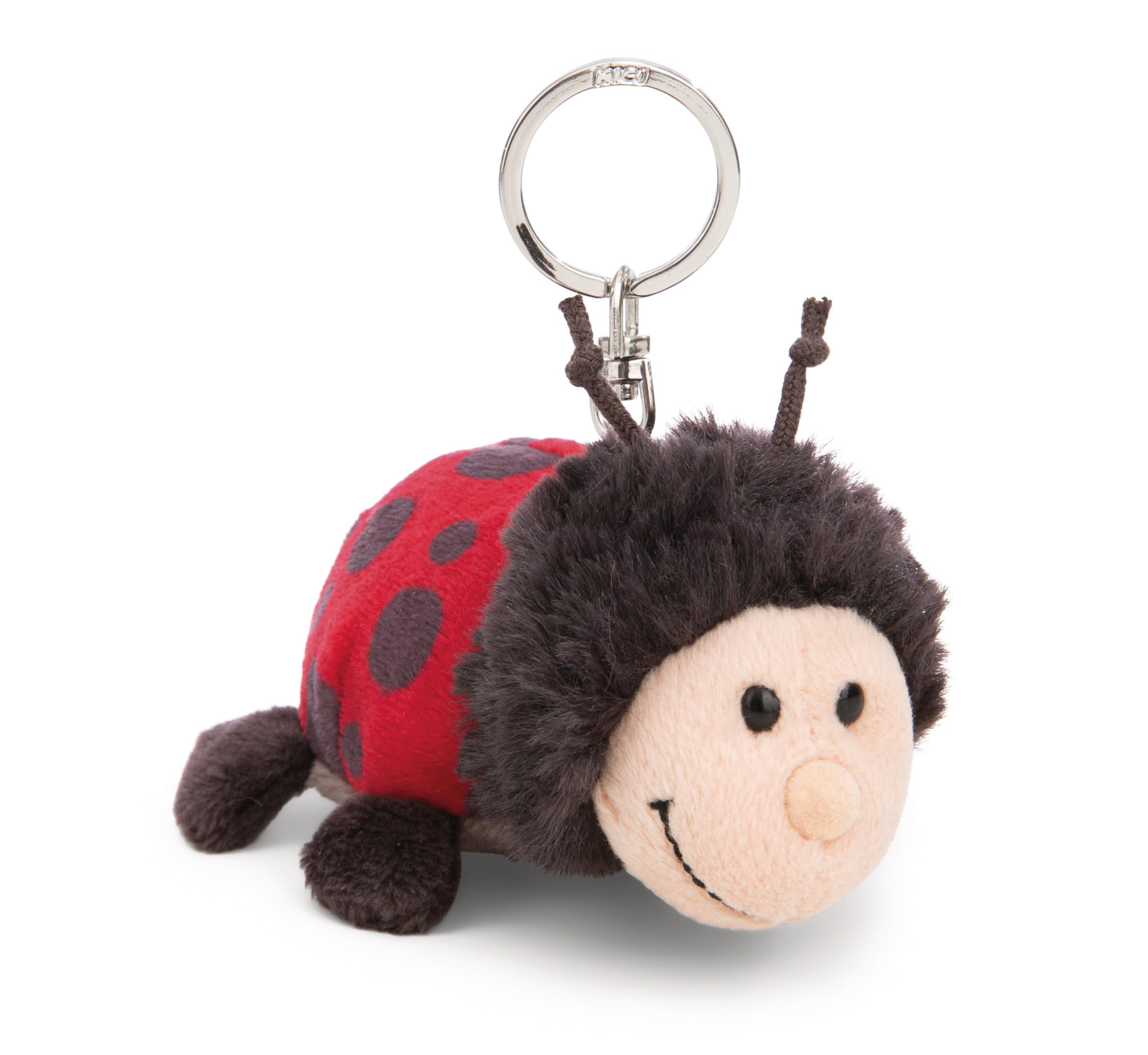 NICI Keyholder ladybird Dotti-Lotti 9cm - red - Plush companion for backpack or bag, cuddle charm with metal ring for keychain & key holder | 61622
