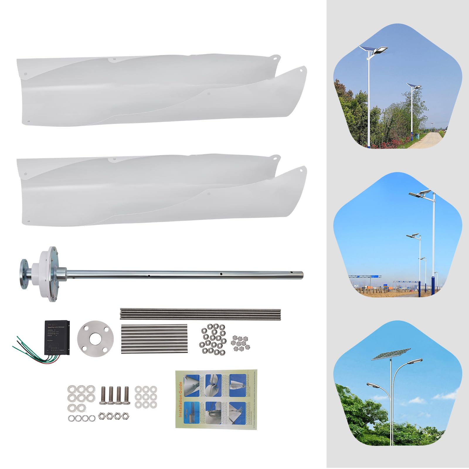 YILIKISS 25W Mikro-Windkraftanlage 12V – Vertikaler Windgenerator, 100-600 U/min, PAL-Material, Für Hausboot, Camping, Wohnmobil, Garten