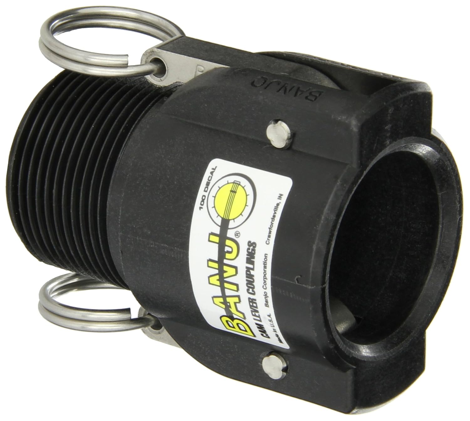 Banjo 125B Polypropylene Cam & Groove Fitting, 1-1/4 Female Coupler x NPT Male