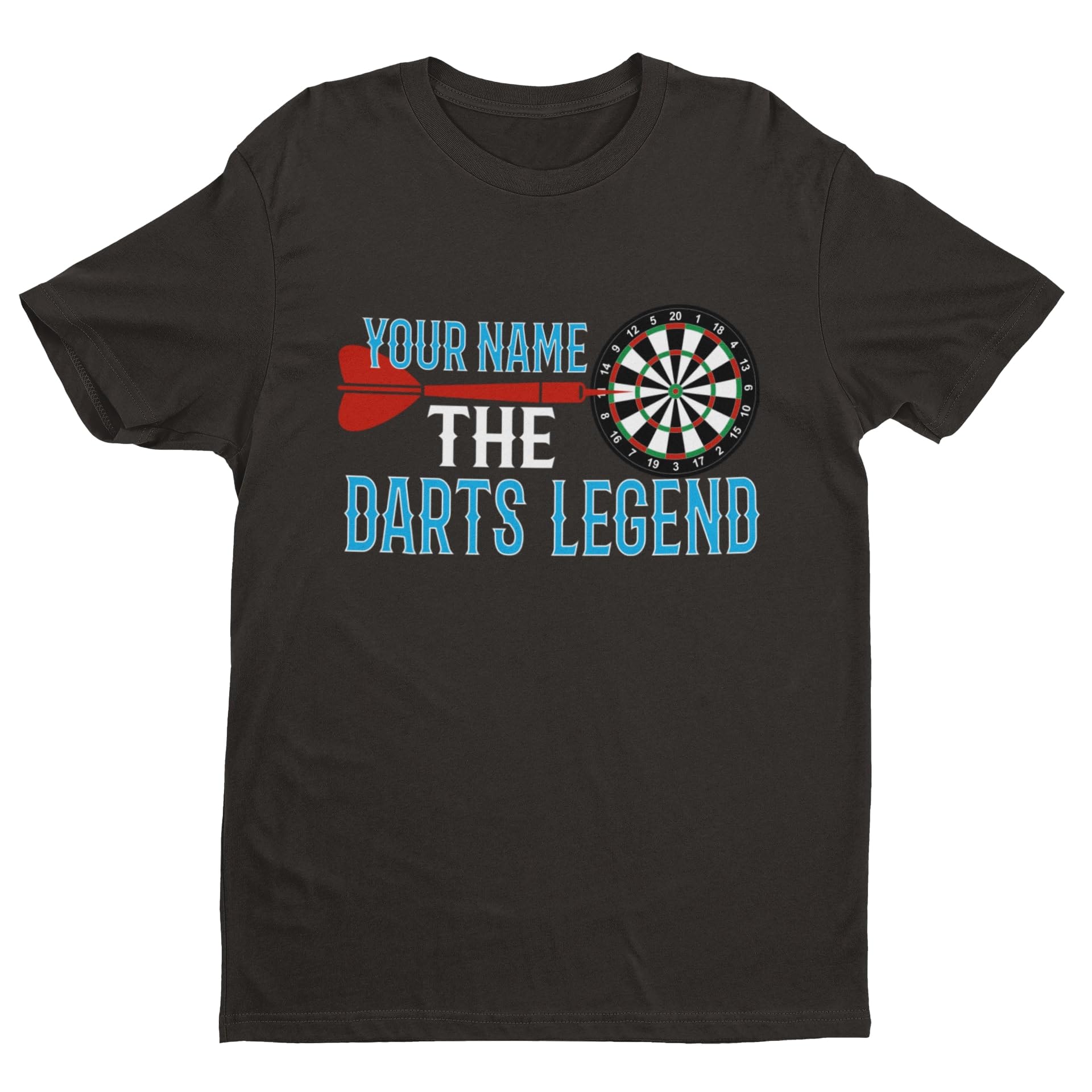 Galaxy TeesMens Personalised Darts T Shirt Any Name The Darts Legend
