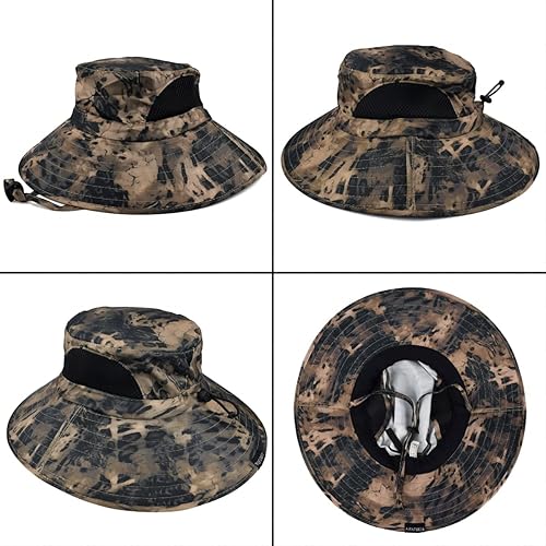 Miniatura 8 de EINSKEY Sombrero unisex para el sol, impermeable, de ala ancha, plegable, para pesca, senderismo, jardinería, safari, playa