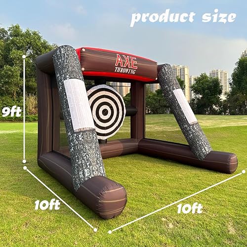 Miniatura 2 de Juego de lanzamiento de hacha inflable + juego de mesa inflable de lanzamiento de bolas con 1 soplador de aire y 12 hachas y 10 bolas para eventos